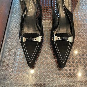Prada Sling Back Suede Pump